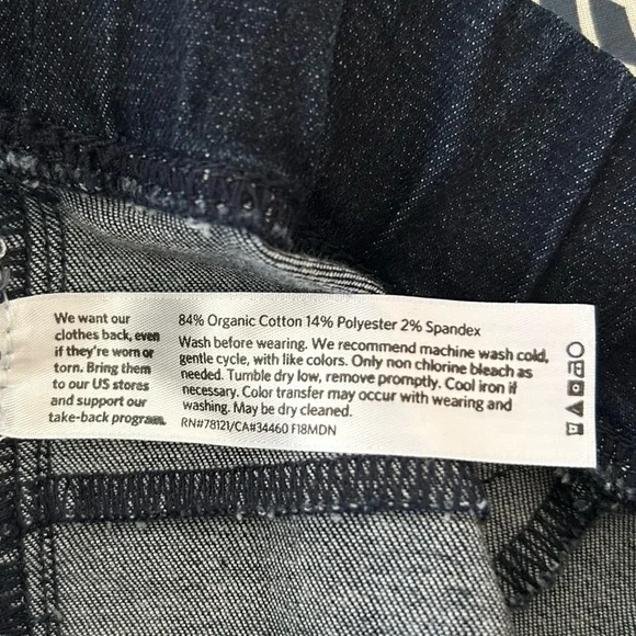 Eileen Fisher Dark Blue Organic Cotton Stretch Jean Leggings - Medium (10-12) - Picture 11 of 12